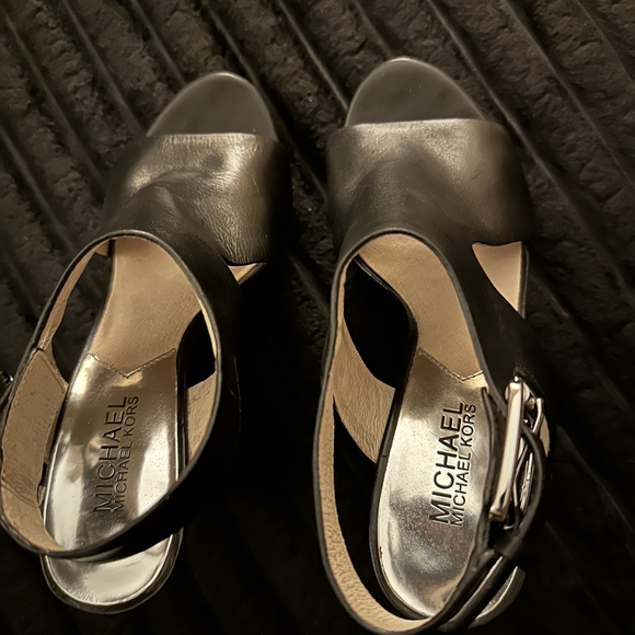 MICHAEL Michael Kors Black and Tan Wedge Sandals main image 1